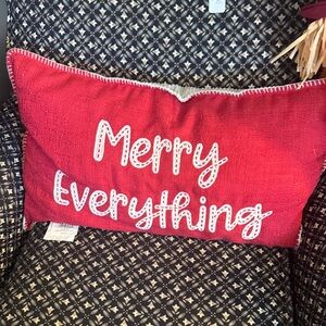 Festive Red Holiday Pillow - Merry Everything